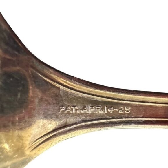 Vintage Wm. Rogers & Son AA Pat. Apr. 14-25 Silver-Plated Ornate Serving Spoon - Picture 6 of 9
